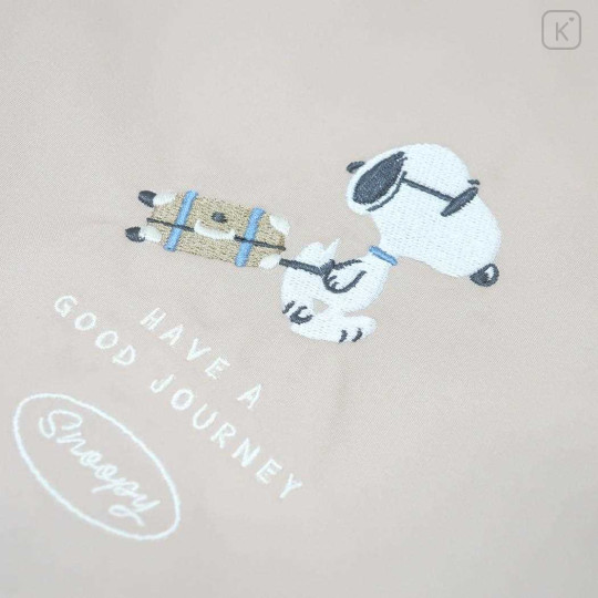 Japan Peanuts Embroidered Drawstring Bag - Snoopy : Have A Good Journey Joe Cool - 3