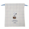 Japan Peanuts Embroidered Drawstring Bag - Snoopy : Have A Good Journey - 1