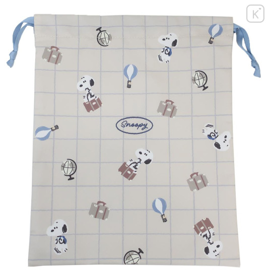 Japan Peanuts Drawstring Bag (L) - Snoopy : Have A Good Journey - 1