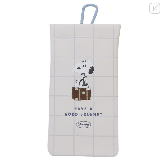 Japan Peanuts Glasses Case with Carabiner - Snoopy : Have A Good Journey - 1