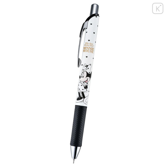 Japan Disney Store EnerGel Gel Pen - Minnie : Heart Black White - 1