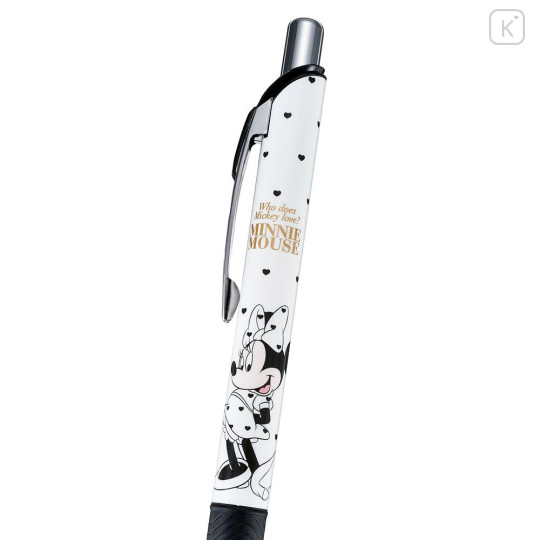 Japan Disney Store EnerGel Gel Pen - Minnie : Heart Black White - 3