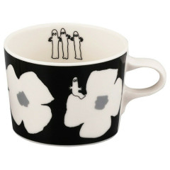 Japan Moomin Ceramic Mug - Hattifatteners : Flower Black White