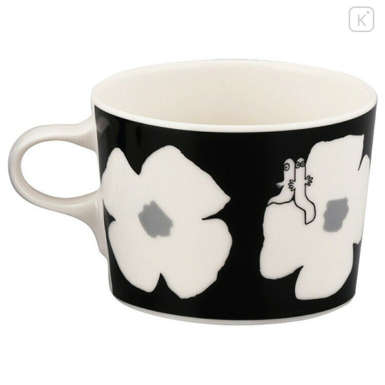 Japan Moomin Ceramic Mug - Hattifatteners : Flower Black White - 3
