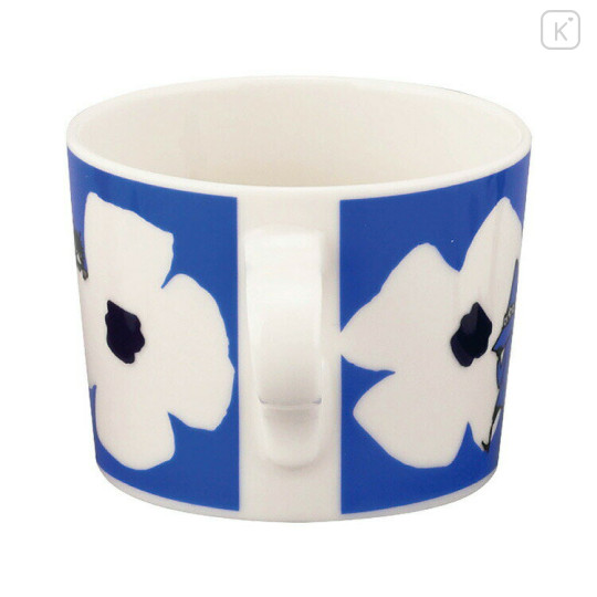 Japan Moomin Ceramic Mug - Snufkin : Flower Blue White - 2