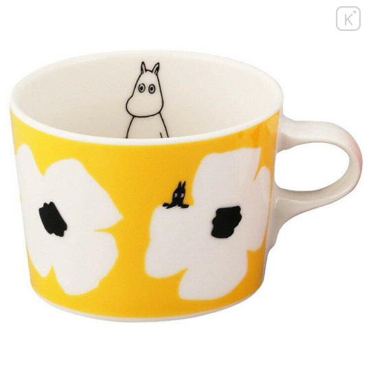Japan Moomin Ceramic Mug - Moomintroll : Flower Yellow White - 1