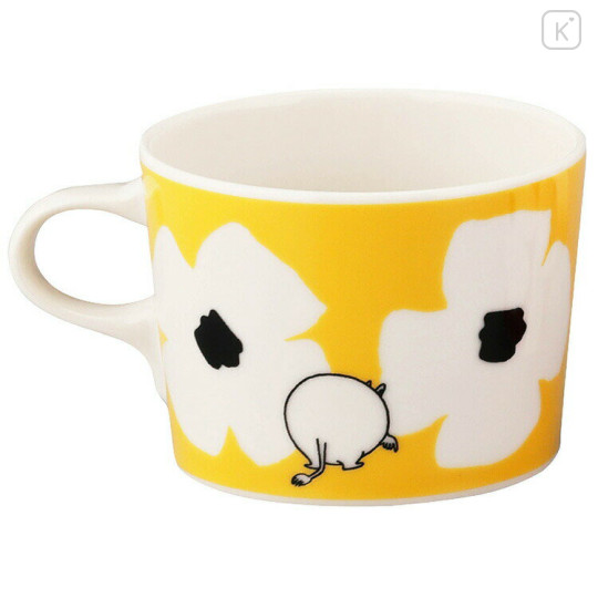 Japan Moomin Ceramic Mug - Moomintroll : Flower Yellow White - 3