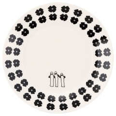 Japan Moomin Ceramic Plate - Hattifatteners : Flower Black White