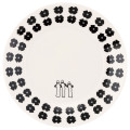 Japan Moomin Ceramic Plate - Hattifatteners : Flower Black White - 1