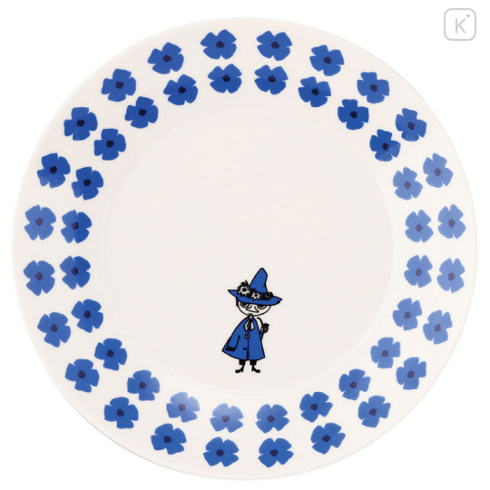 Japan Moomin Ceramic Plate - Snufkin : Flower Blue White - 1