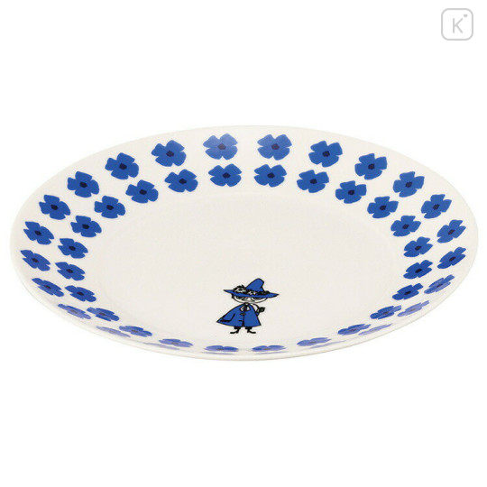 Japan Moomin Ceramic Plate - Snufkin : Flower Blue White - 2