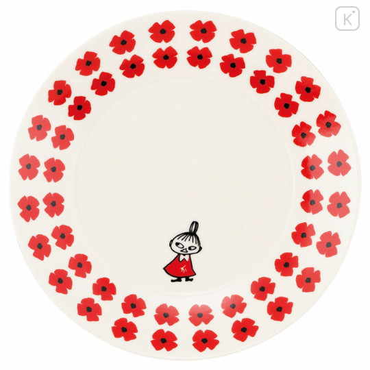 Japan Moomin Ceramic Plate - Little My : Flower Red White - 1