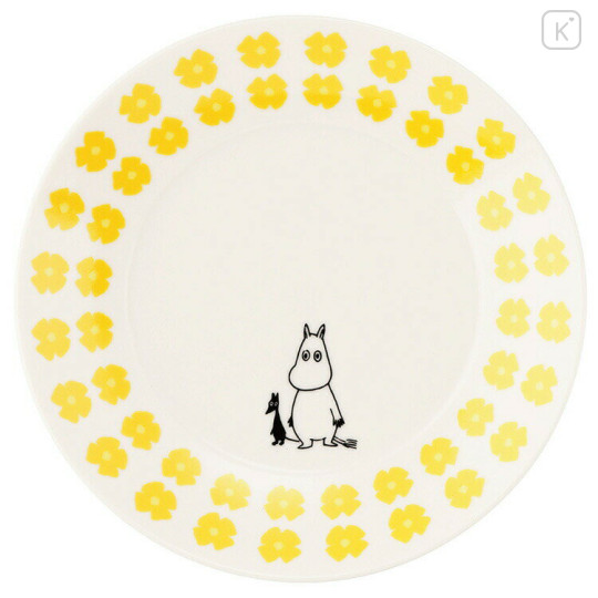 Japan Moomin Ceramic Plate - Moomintroll : Flower Yellow White - 1