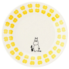 Japan Moomin Ceramic Plate - Moomintroll : Flower Yellow White