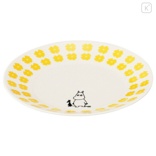 Japan Moomin Ceramic Plate - Moomintroll : Flower Yellow White - 2
