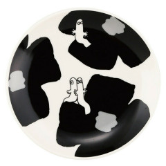 Japan Moomin Porcelain Small Plate - Hattifatteners : Flower Black White