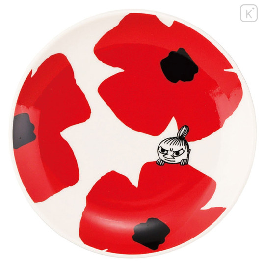 Japan Moomin Porcelain Small Plate - Little My : Flower Red White - 1