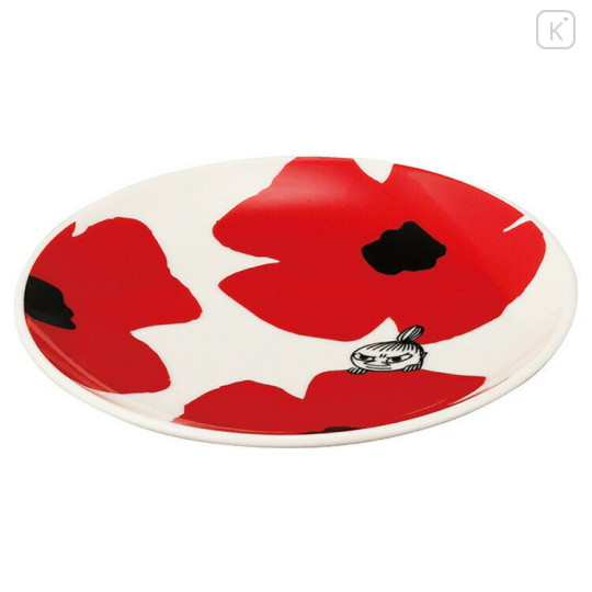 Japan Moomin Porcelain Small Plate - Little My : Flower Red White - 2