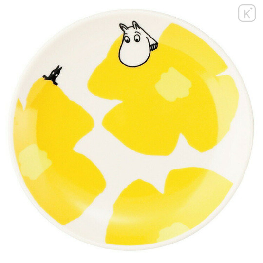 Japan Moomin Porcelain Small Plate - Moomintroll : Flower Yellow White - 1