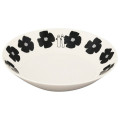 Japan Moomin Curry & Pasta Plate - Hattifatteners : Flower Black White - 1