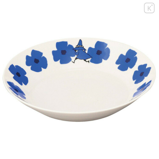 Japan Moomin Curry & Pasta Plate - Snufkin : Flower Blue White - 1