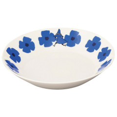 Japan Moomin Curry & Pasta Plate - Snufkin : Flower Blue White