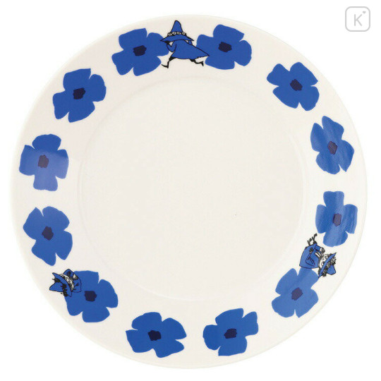 Japan Moomin Curry & Pasta Plate - Snufkin : Flower Blue White - 2