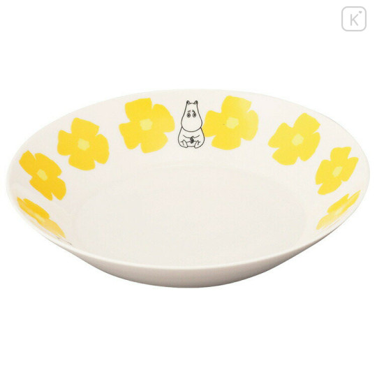 Japan Moomin Curry & Pasta Plate - Moomintroll : Flower Yellow White - 1
