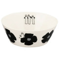 Japan Moomin Deep Plate Bowl - Hattifatteners : Flower Black White - 1