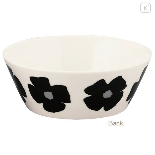 Japan Moomin Deep Plate Bowl - Hattifatteners : Flower Black White - 2