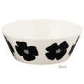 Japan Moomin Deep Plate Bowl - Hattifatteners : Flower Black White - 2