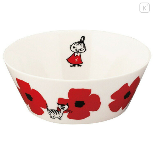 Japan Moomin Deep Plate Bowl - Little My : Flower Red White - 1