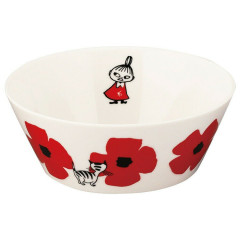 Japan Moomin Deep Plate Bowl - Little My : Flower Red White