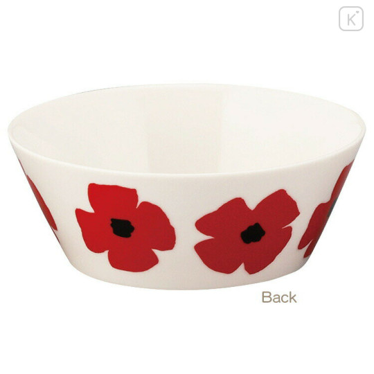 Japan Moomin Deep Plate Bowl - Little My : Flower Red White - 2
