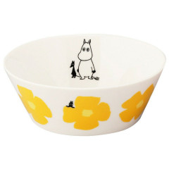 Japan Moomin Deep Plate Bowl - Moomintroll : Flower Yellow White