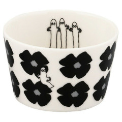 Japan Moomin Small Bowl - Hattifatteners : Flower Black White