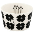 Japan Moomin Small Bowl - Hattifatteners : Flower Black White - 1