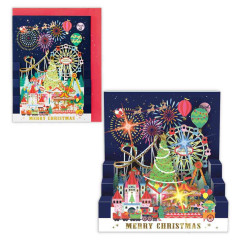 Japan 3D Greeting Card - LED Amusement Park Christmas Tree & Christmas Music