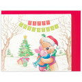 Japan Disney 3D Greeting Card - Piglet & Pooh : Mini Christmas Tree Hug - 2
