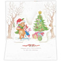 Japan Disney 3D Greeting Card - Piglet & Pooh : Mini Christmas Tree Hug - 3