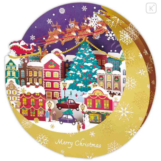 Japan 3D Greeting Card - Christmas Moon Town - 3