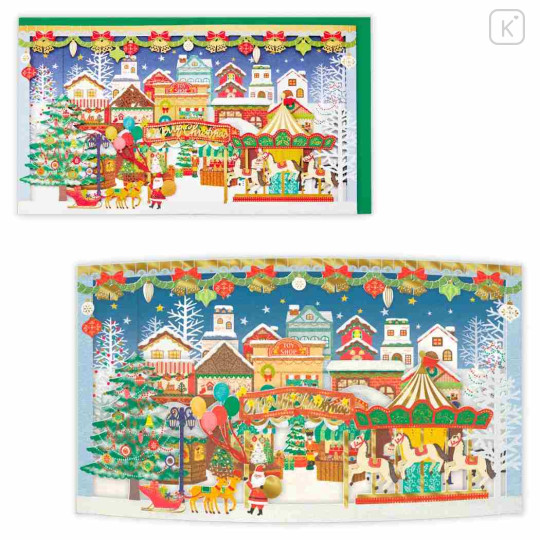 Japan 3D Greeting Card - Christmas Snow Town - 1