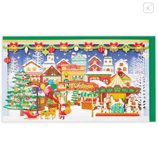 Japan 3D Greeting Card - Christmas Snow Town - 2