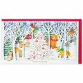 Japan 3D Greeting Card - Christmas Animal In Snow Forest - 2