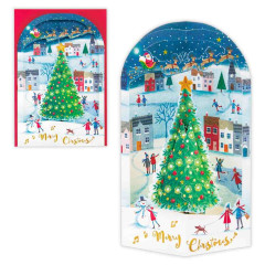 Japan 3D Greeting Card - Christmas Town Tree