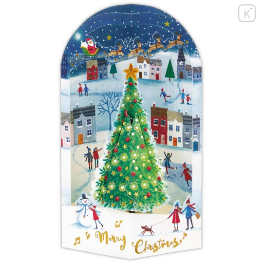 Japan 3D Greeting Card - Christmas Town Tree - 3