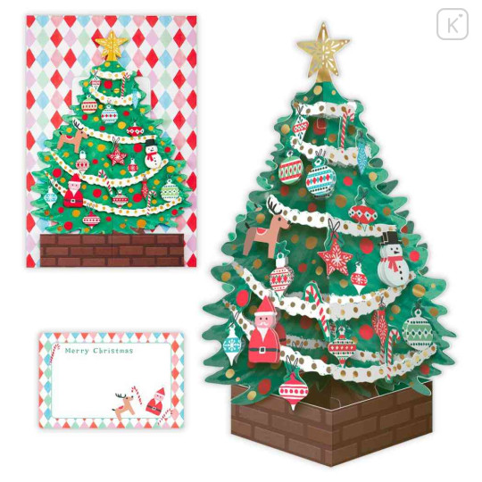Japan 3D Greeting Card - Christmas Tree & Ornament - 1