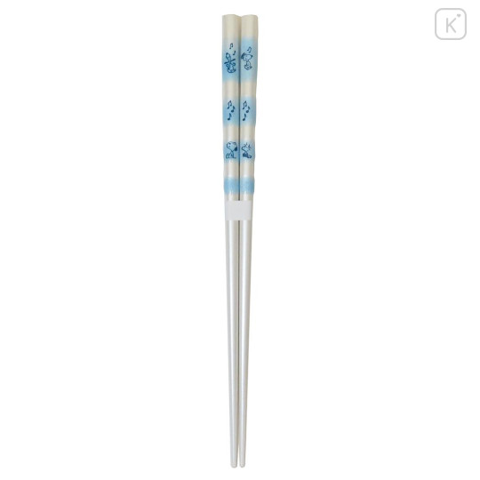 Japan Peanuts Natural Wood Chopsticks 23cm - Snoopy & Woodstock : Blue White - 1