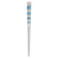Japan Peanuts Natural Wood Chopsticks 23cm - Snoopy & Woodstock : Blue White - 1