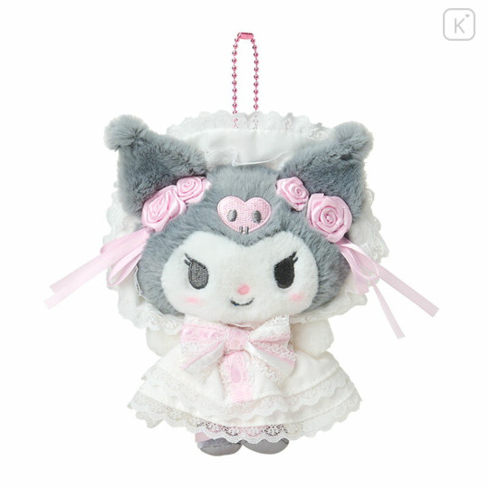 Japan Sanrio Original Mascot Holder - Kuromi : White Frill Design - 1